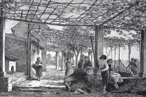Women in a garden in Menton