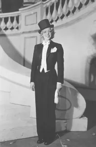 Women in mens fashion in the 1930s. Swedish actress AnnaLisa Ericson, 1913-2011. Pictures in stage costume at Stora Teatern in Gothenburg 1935