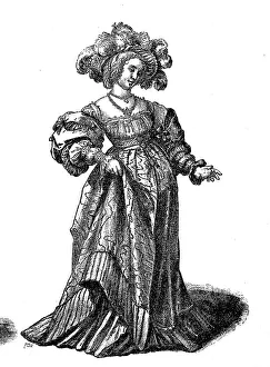Women's traditional costume from Basel in the early 16th century