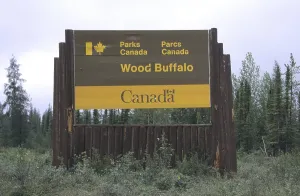 Wood Buffalo National Park, entrance plaque