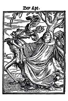 Woodcut, The Abbot, Hans Holbein the Younger