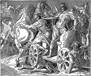 Woodcut, Ahab's Demise, First Book of Kings