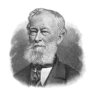 Woodcut, Alfred Krupp, portrait