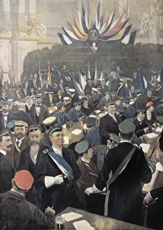 Woodcut Alumni Celebration at a Student Organisation