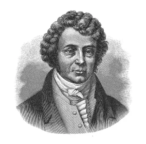 Woodcut, Andre Marie Ampere, portrait