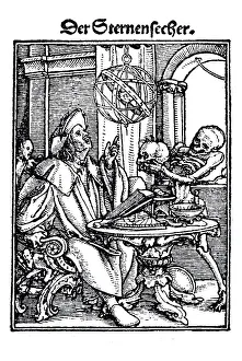 Woodcut, The Astronomer, Hans Holbein the Younger