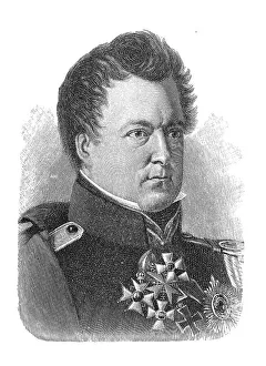 Woodcut, August Wilhelm Antonius Graf Neidhardt von Gneisenau