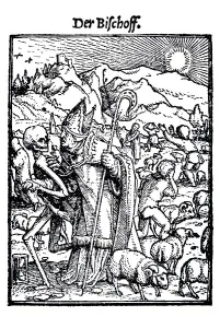 Woodcut, The Bishop, Hans Holbein the Younger