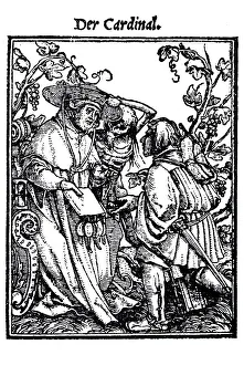 Woodcut, The Cardinal, Hans Holbein the Younger