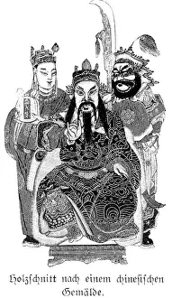 Woodcut after a chinese painting