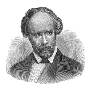 Woodcut, Christian Friedrich Hebbel, portrait