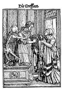 Woodcut, The Countess, Hans Holbein the Younger