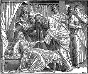 Woodcut, The Daughter of Jairus