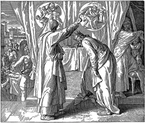 Woodcut, David's Fall and Penance