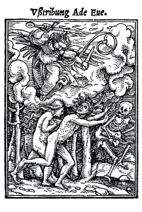 Woodcut, The Expulsion, Hans Holbein the Younger