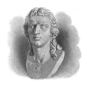 Woodcut, Friedrich Schiller, portrait