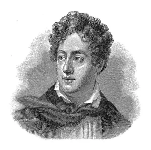 Woodcut, George Gordon Noel Byron, portrait