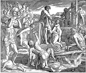 Woodcut, God's Children and the Children of the World