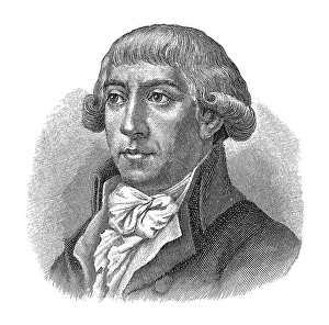 Woodcut, Gottfried August Buerger, portrait