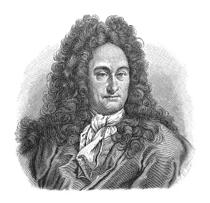 Woodcut, Gottfried Wilhelm Leibniz