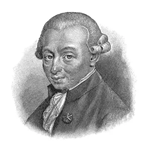 Woodcut, Immanuel Kant, portrait
