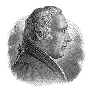 Woodcut, James Watt, portrait
