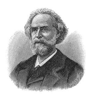 Woodcut, Jean Jacques Elisee Reclus, portrait