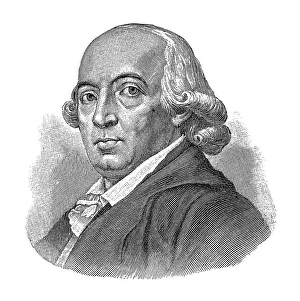 Woodcut, Johann Gottfried von Herder, portrait