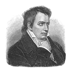 Woodcut, Johann Ludwig Tieck, portrait