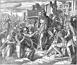 Woodcut, Judas the Maccabee, First Book of the Maccebee