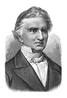 Woodcut, Justus Liebig, portrait
