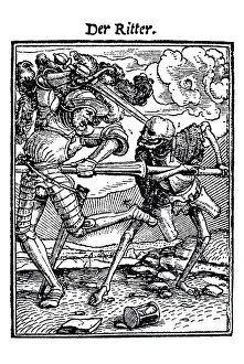 Woodcut, The Knight, Hans Holbein the Younger