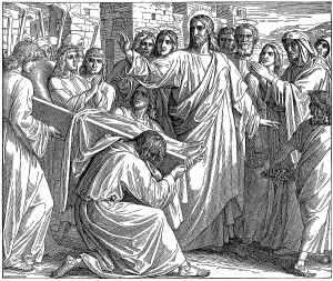 Woodcut, The Lad of Naim, Luke 7