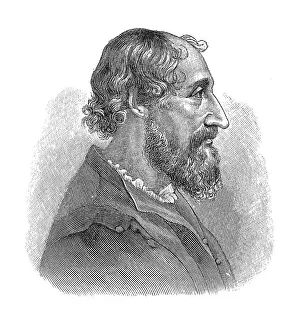 Woodcut, Ludovico Ariosto, Ariost, portrait