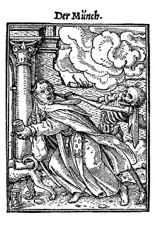 Woodcut, The Monk, Hans Holbein the Younger
