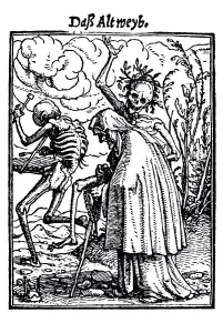 Woodcut, The Old Woman, Hans Holbein the Younger