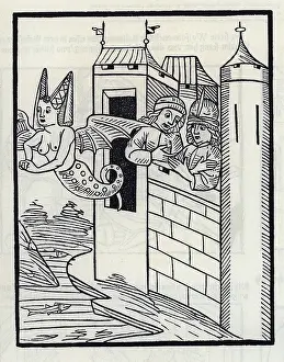 Woodcut from the oldest illustrated edition of Schone Melusine from 1480