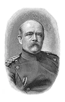 Woodcut, Otto von Bismarck, portrait