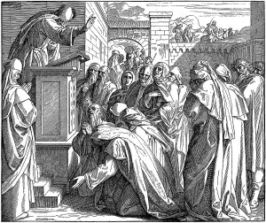 Woodcut, the penance of the people