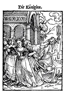 Woodcut, The Queen, Hans Holbein the Younger
