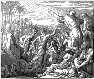Woodcut, Return from Captivity