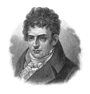 Woodcut, Robert Fulton, portrait