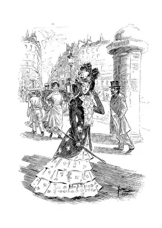 Woodcut A Spring Day in Paris
