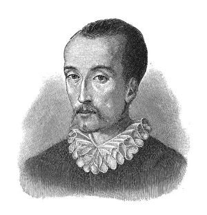 Woodcut, Torquato Tasso, portrait