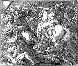 Woodcut, The Victory over the Amorites
