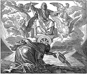 Woodcut, The Vocation of Ezekiel