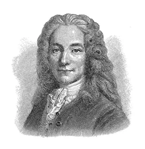 Woodcut, Voltaire, portrait