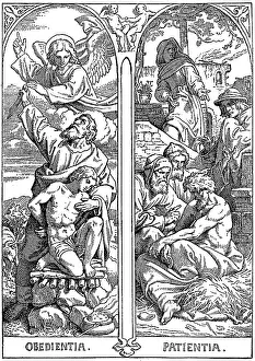 Woodcut, waiting, patience until the Advent of the Lord