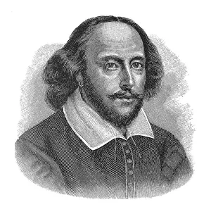 Woodcut, William Shakespeare, portrait