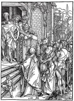 Woodcuts of the Great Passion, Christ in front of the People